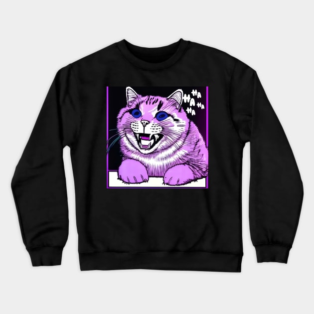 laughing cat Crewneck Sweatshirt by Azujark 